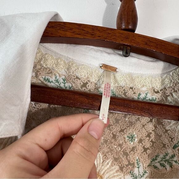 Free People Chain of Daisies Tunic Dress Ivory/Cream - Picture 8 of 16